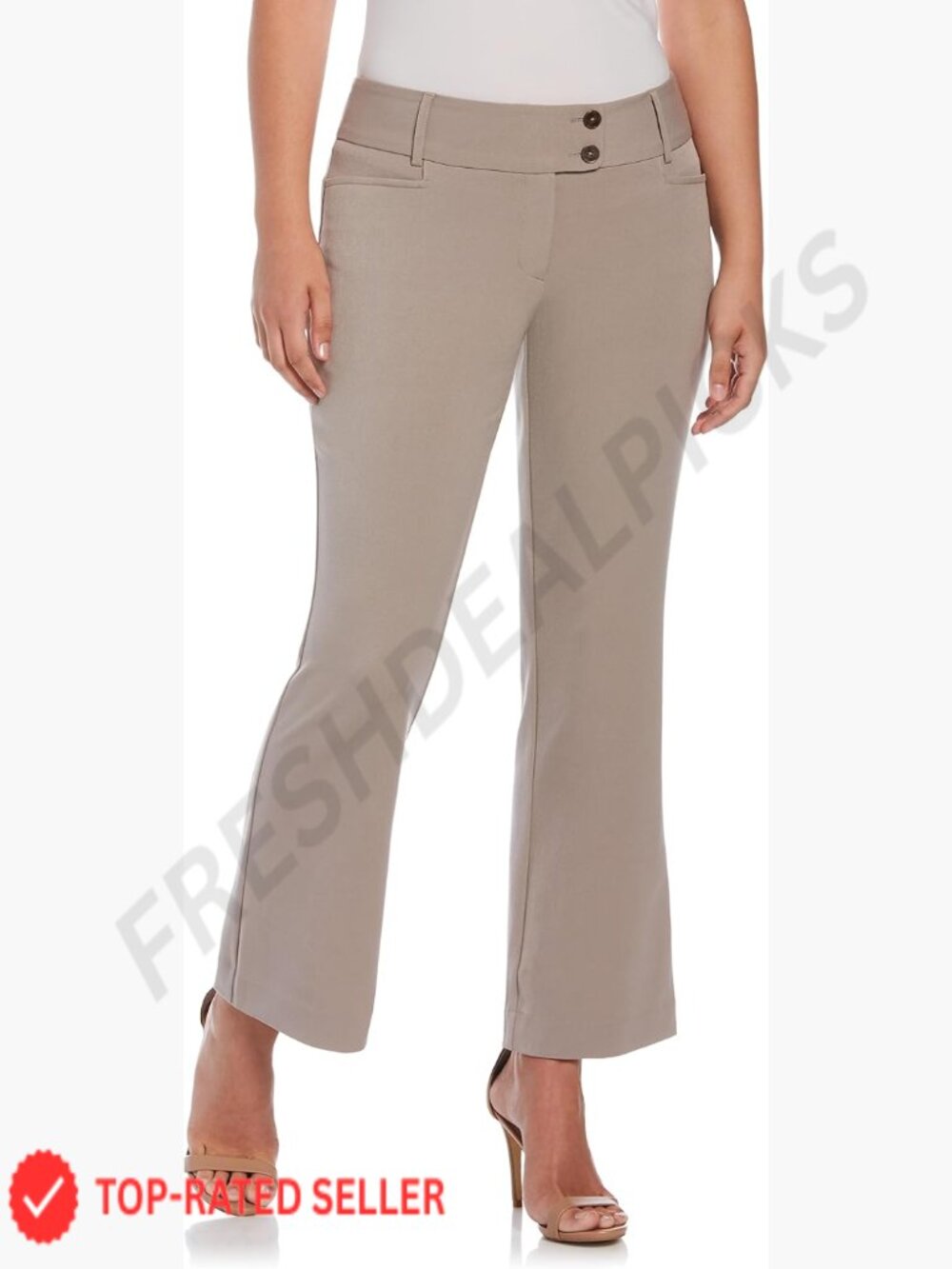 Curvy Fit Bootcut Dress Pants Structured Stretch Trousers Office Wear